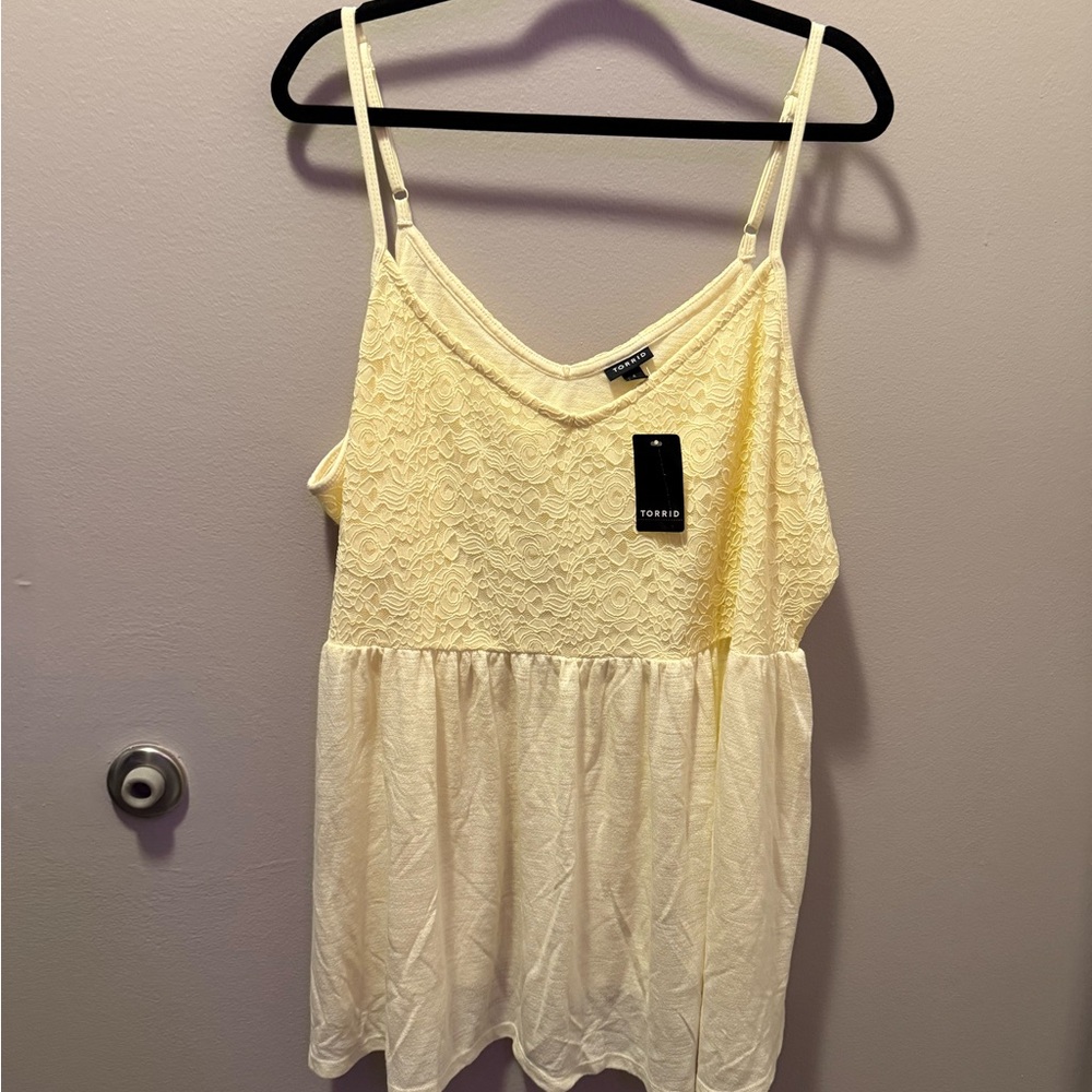 Torrid Women's Yellow Lace Tank